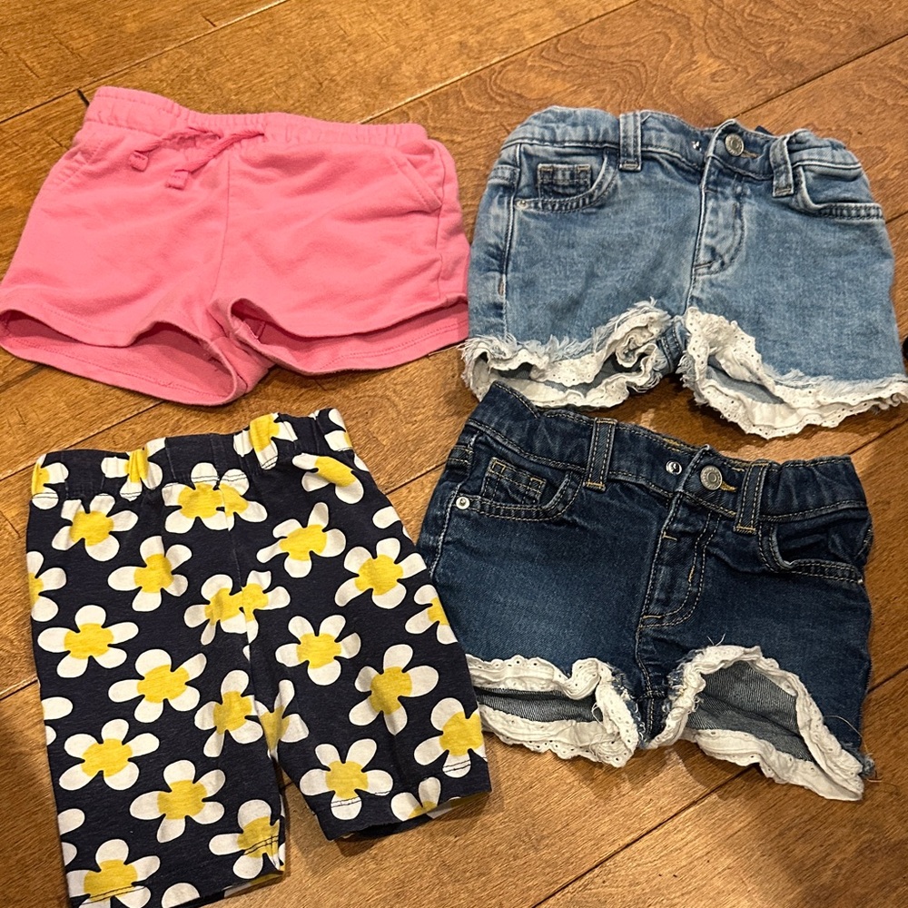 Kids Denim and Floral Shorts Set